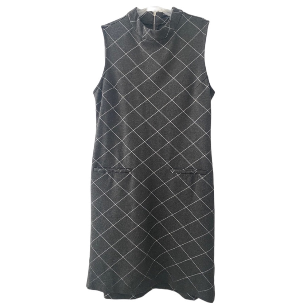 Sharagano Sleeveless Dress Gray/White‎ Size 6